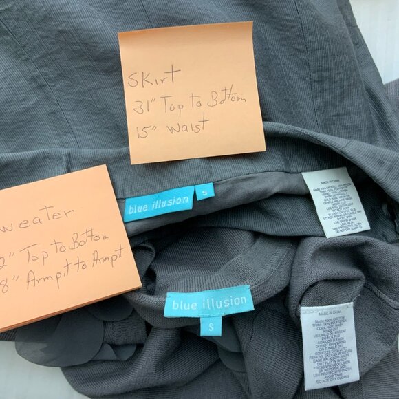 Blue Illusion, Sz S, women suit (light jacket & skirt), gray - Picture 9 of 9